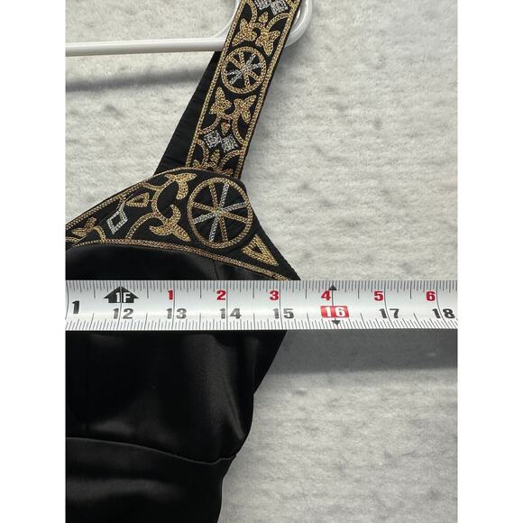 Nicole Miller Collection Women Dress Corset Style V Neck Embroidered Witchygoth - Picture 5 of 12